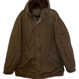 Abercrombie & Fitch A&F Utility Jacket Olive Green Lined Men's XL Coat Y2k